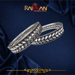 Silver Leaf Oxy bangle Kada